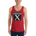 Generation X design on men's tank top, front view