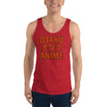 Otaku オタク Anime design on men's tank top, front view