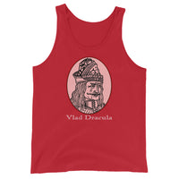 Vlad the Impaler design on men's tank top, front view