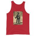 Plague Doctor 1334 design on men's tank top, front view