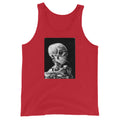 Skeleton Smoking Van Gogh design on men's tank top, front view
