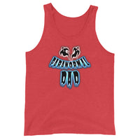 Paranormal Ghost Dad design on men's tank top, front view
