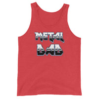 Metal Dad design on men's tank top, front view