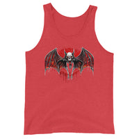 Blood Moon Vampire Bat design on men's tank top, front view