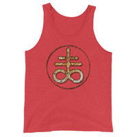 Leviathan Cross design on men's tank top, front view