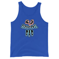 Paranormal Ghost Dad design on men's tank top, front view