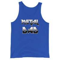 Metal Dad design on men's tank top, front view