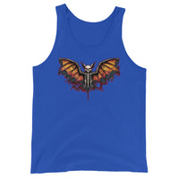 Vampire Bat Skeleton design on men's tank top, front view