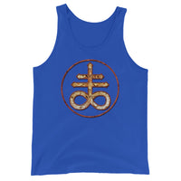 Leviathan Cross design on men's tank top, front view