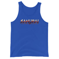 Samurai Warrior design on men's tank top, front view