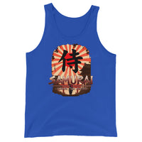 Samurai Warrior Honor the Sword design on men's tank top, front view