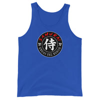 Samurai Honor Kanji 侍 design on men's tank top, front view