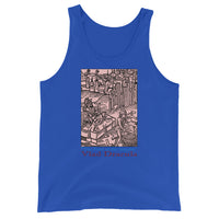 Feast of the Impaler design on men's tank top, front view