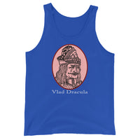 Vlad the Impaler design on men's tank top, front view