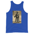 Plague Doctor 1334 design on men's tank top, front view