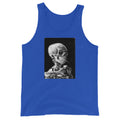 Skeleton Smoking Van Gogh design on men's tank top, front view
