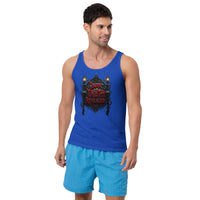 Dark Truth Revealed design on men's tank top, front view