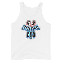Paranormal Ghost Dad design on men's tank top, front view