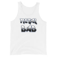 Metal Dad design on men's tank top, front view