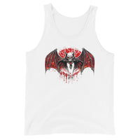 Blood Moon Vampire Bat design on men's tank top, front view