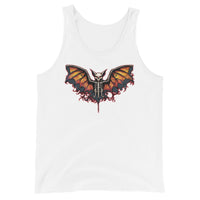 Vampire Bat Skeleton design on men's tank top, front view