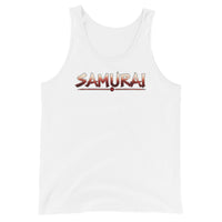 Samurai Warrior design on men's tank top, front view