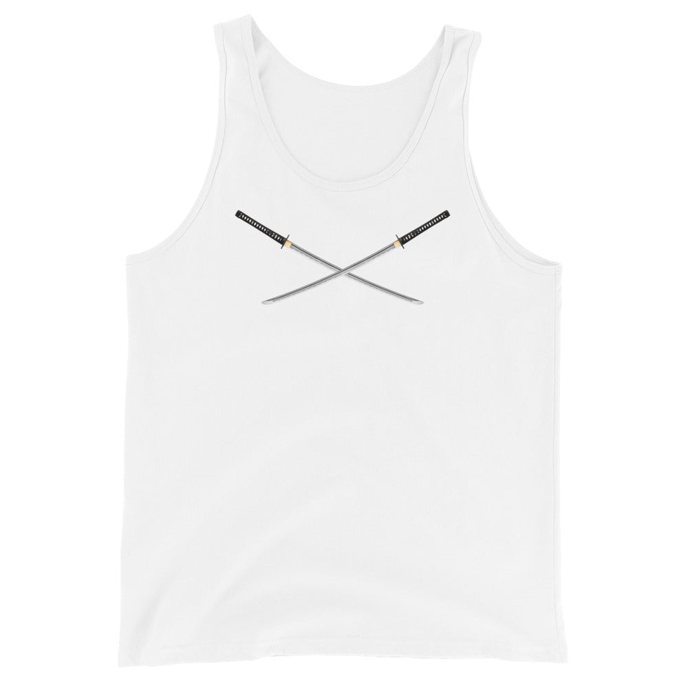 Dual Samurai Swords Anime Warrior Men's Tank Top Shirt