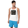 Cult Classic design on men's tank top, front view