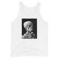 Skeleton Smoking Van Gogh design on men's tank top, front view
