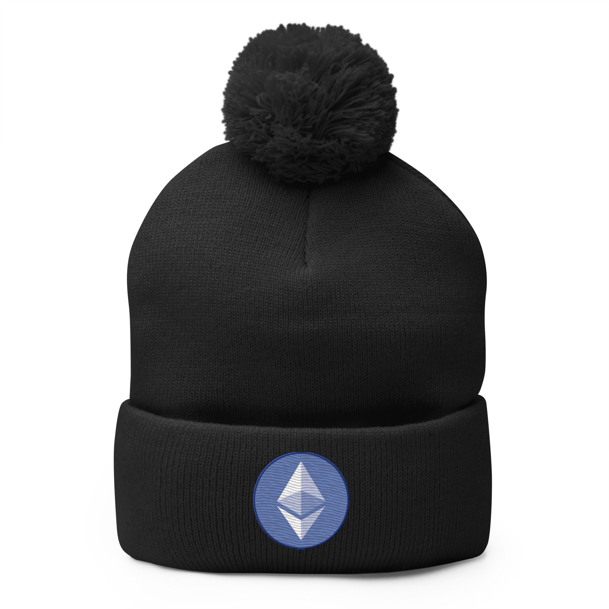 ETH Ethereum Round Logo Cryptocurrency Symbol Pom-Pom Beanie Cap