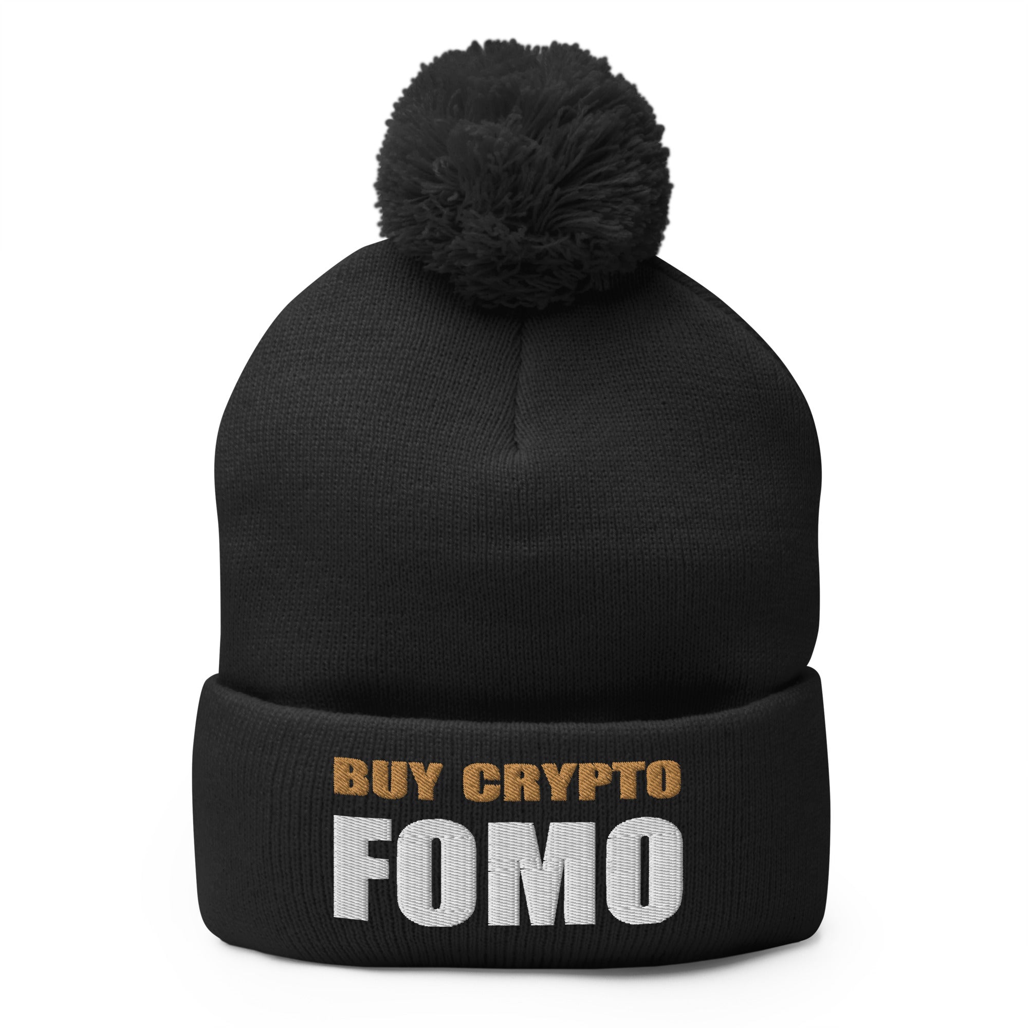 Buy Crypto Now and FOMO In Bitcoin Ethereum Pom-Pom Beanie Cap