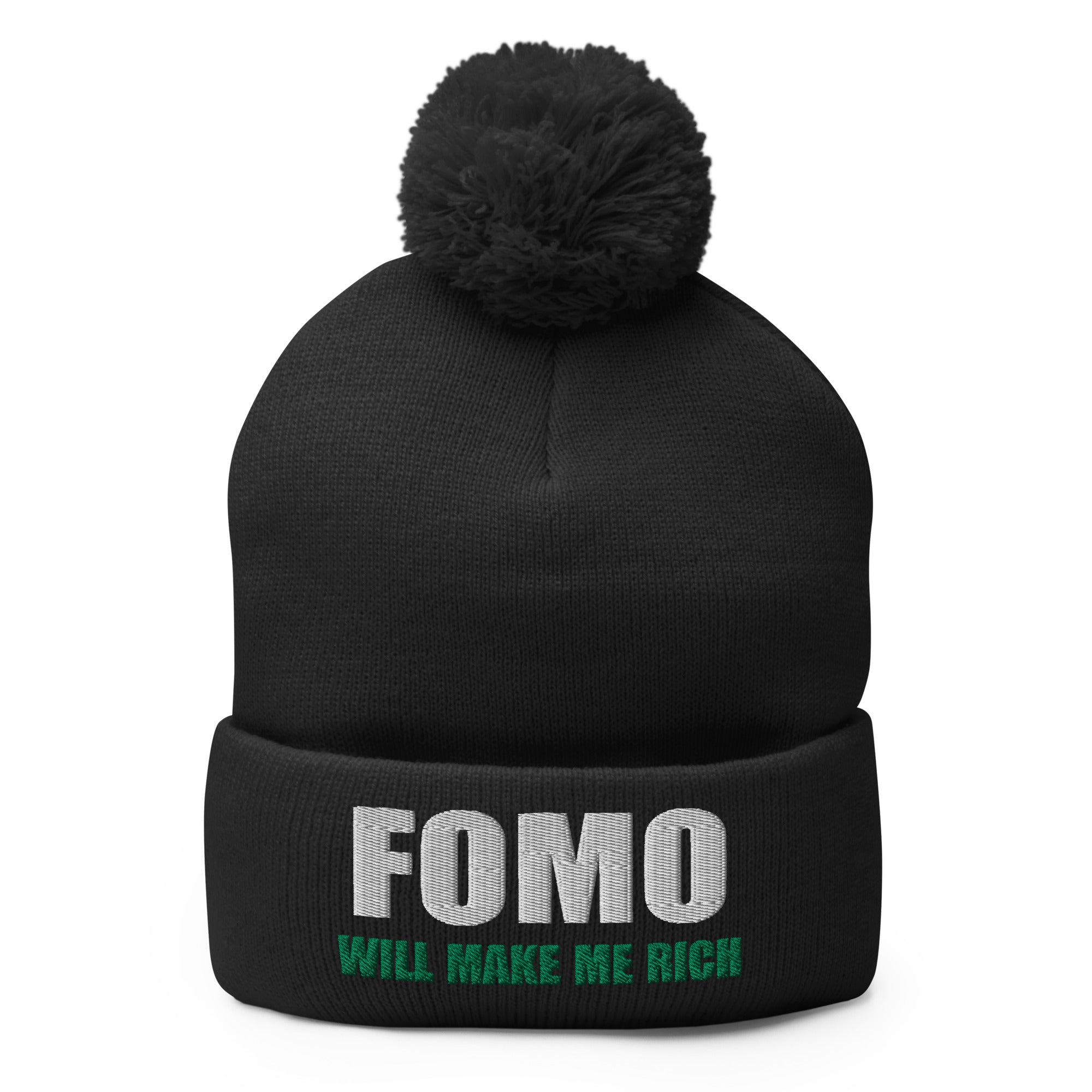 FOMO In Crypto Will Make Me Rich Bitcoin Bull Run Pom-Pom Beanie Cap