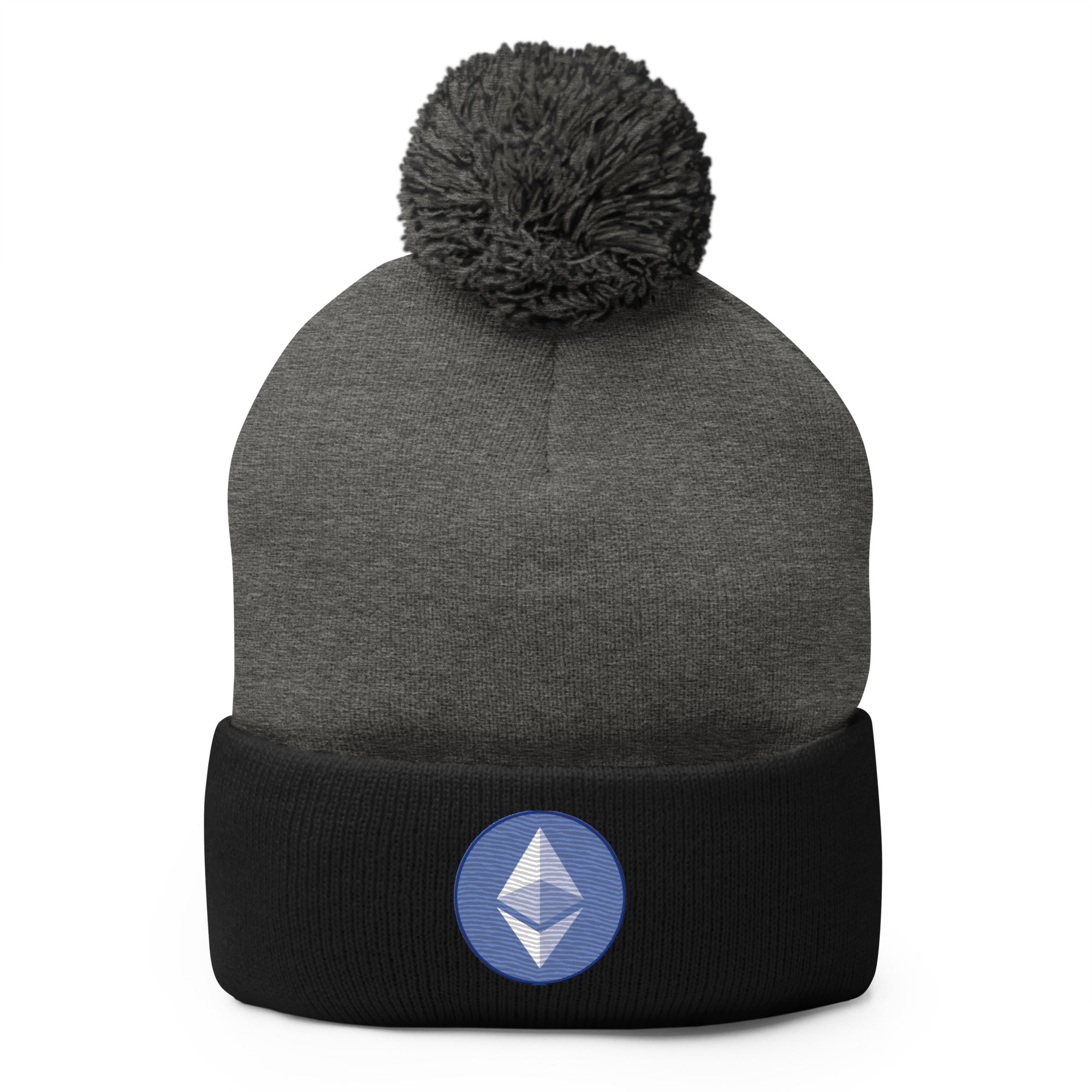 ETH Ethereum Round Logo Cryptocurrency Symbol Pom-Pom Beanie Cap