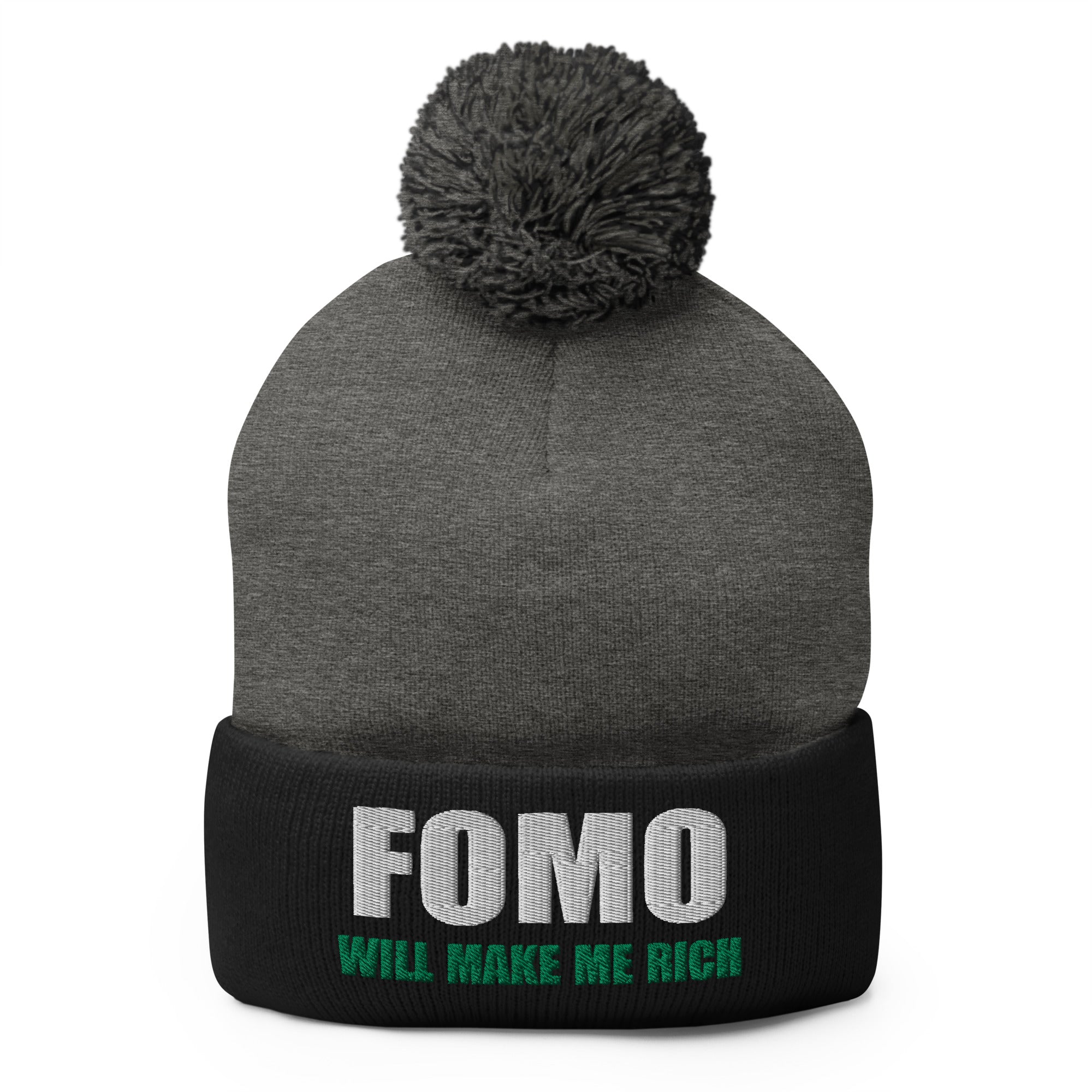 FOMO In Crypto Will Make Me Rich Bitcoin Bull Run Pom-Pom Beanie Cap