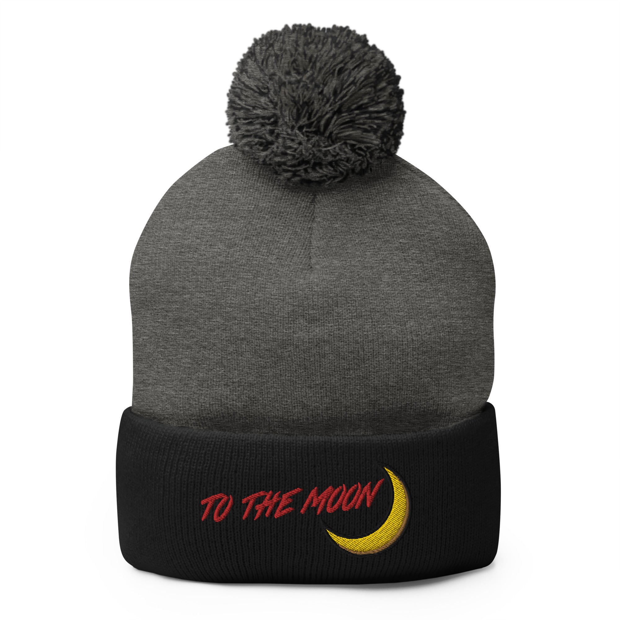 To The Moon Crypto Tokens Coins Meme Stocks Pom-Pom Beanie Cap