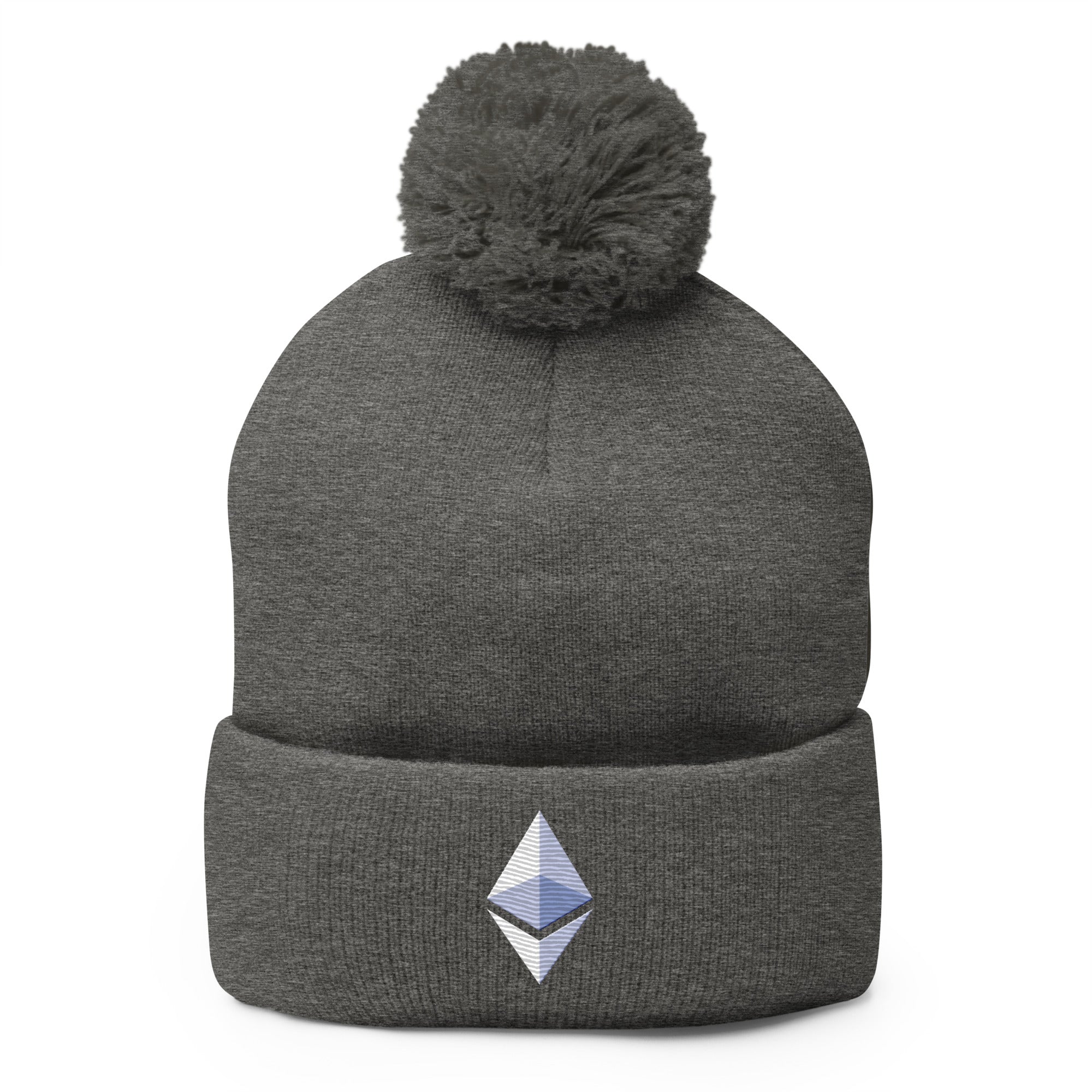 ETH Ethereum Cryptocurrency Symbol Pom-Pom Beanie Cap