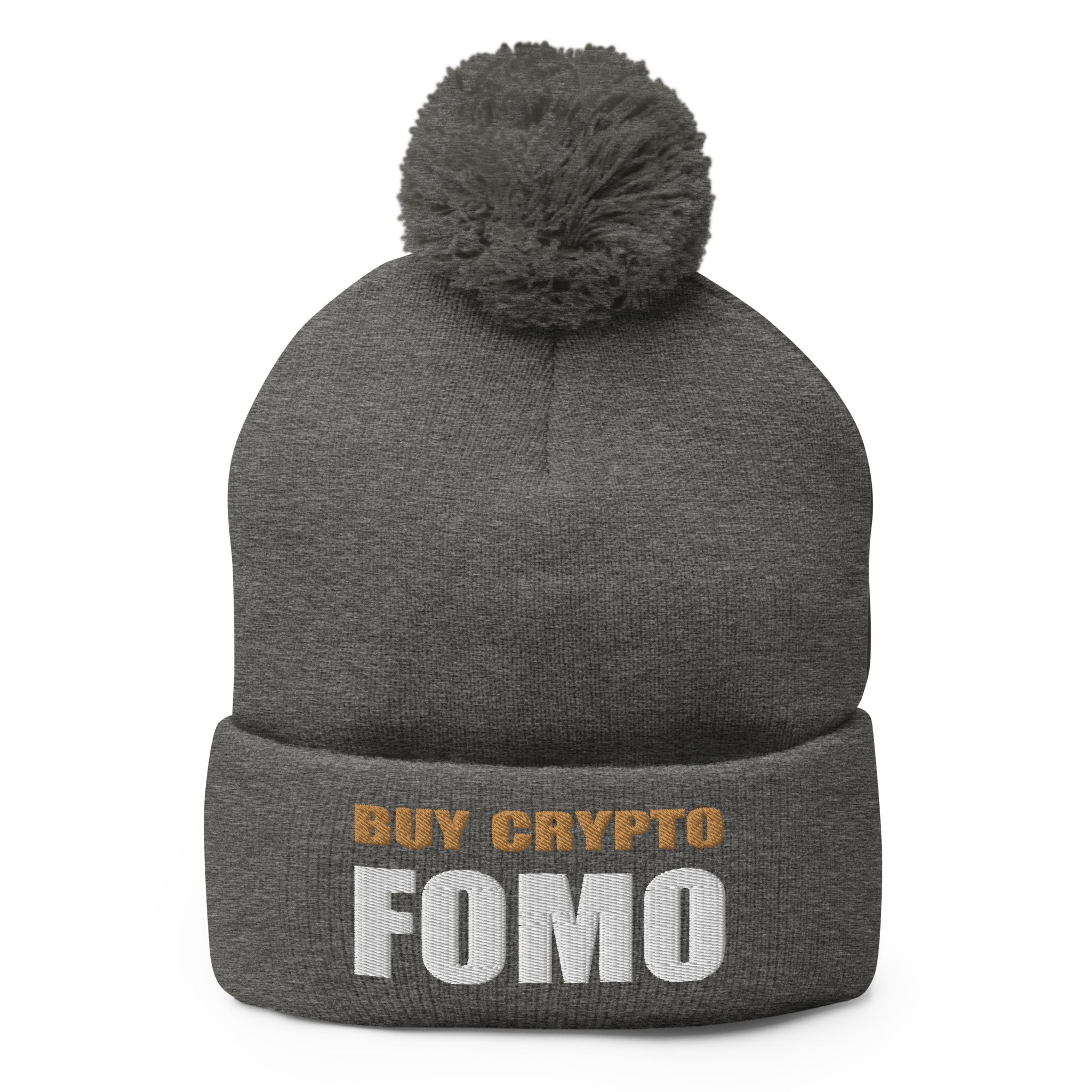 Buy Crypto Now and FOMO In Bitcoin Ethereum Pom-Pom Beanie Cap