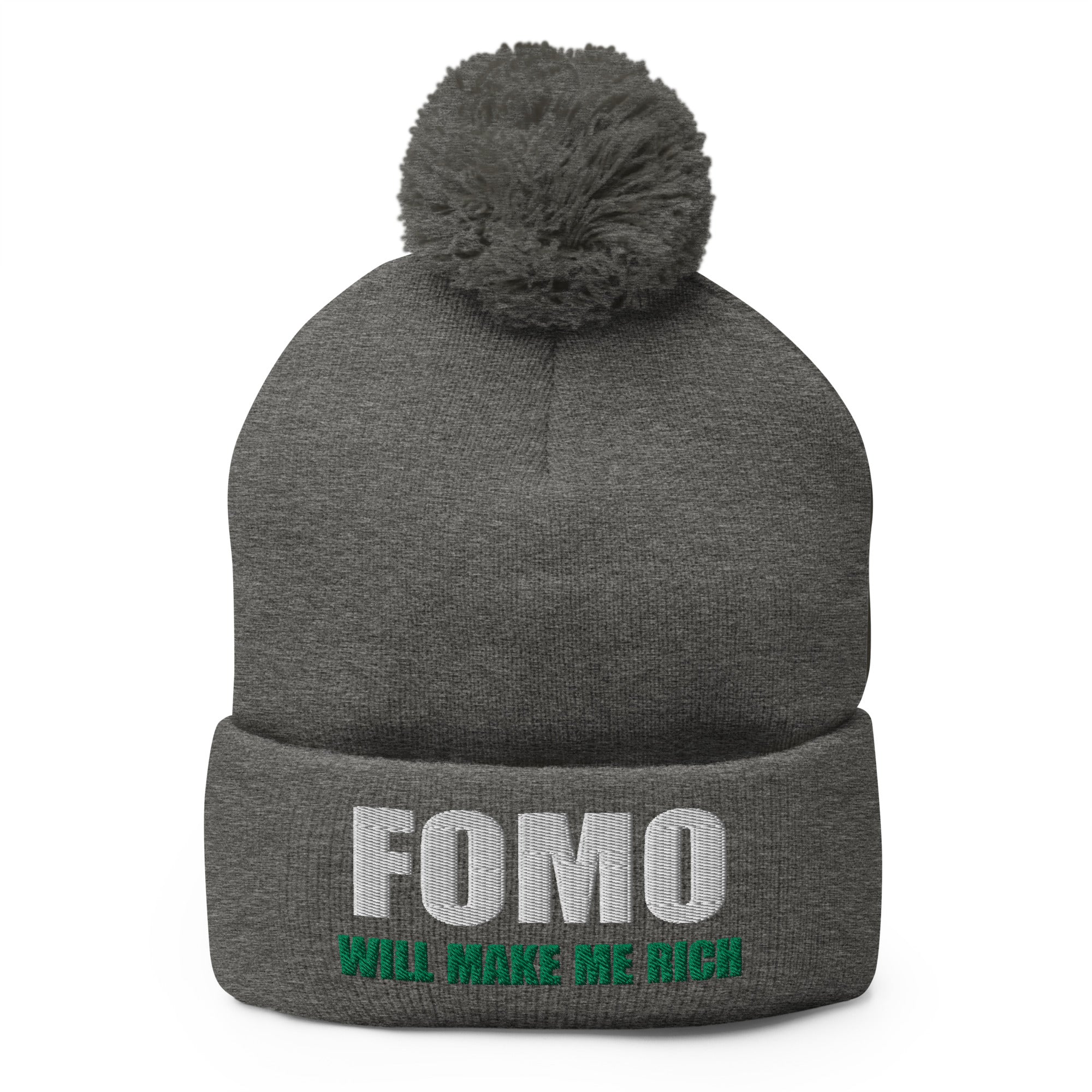 FOMO In Crypto Will Make Me Rich Bitcoin Bull Run Pom-Pom Beanie Cap