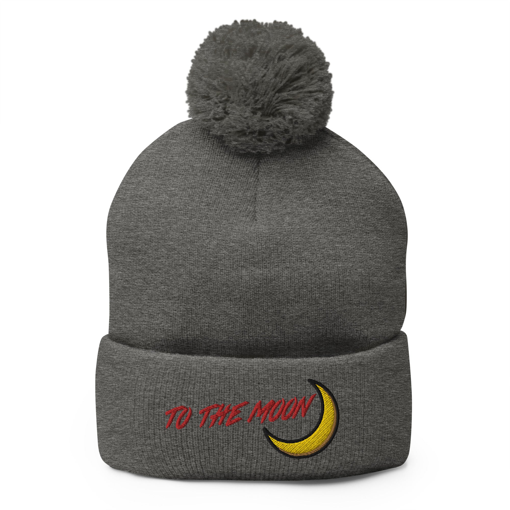 To The Moon Crypto Tokens Coins Meme Stocks Pom-Pom Beanie Cap