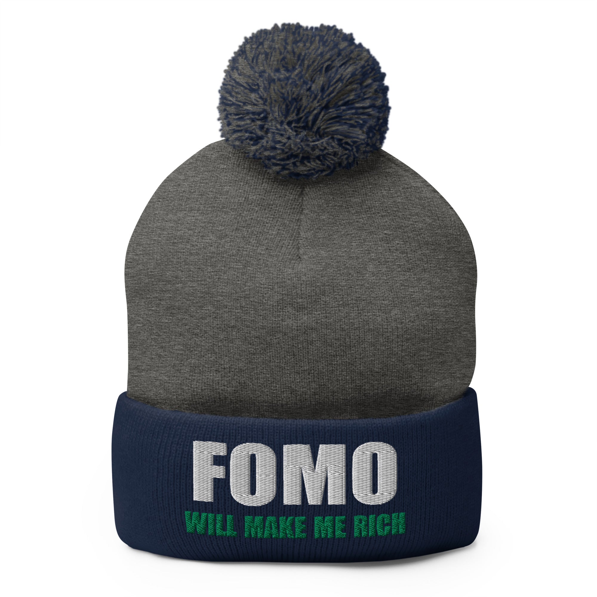 FOMO In Crypto Will Make Me Rich Bitcoin Bull Run Pom-Pom Beanie Cap