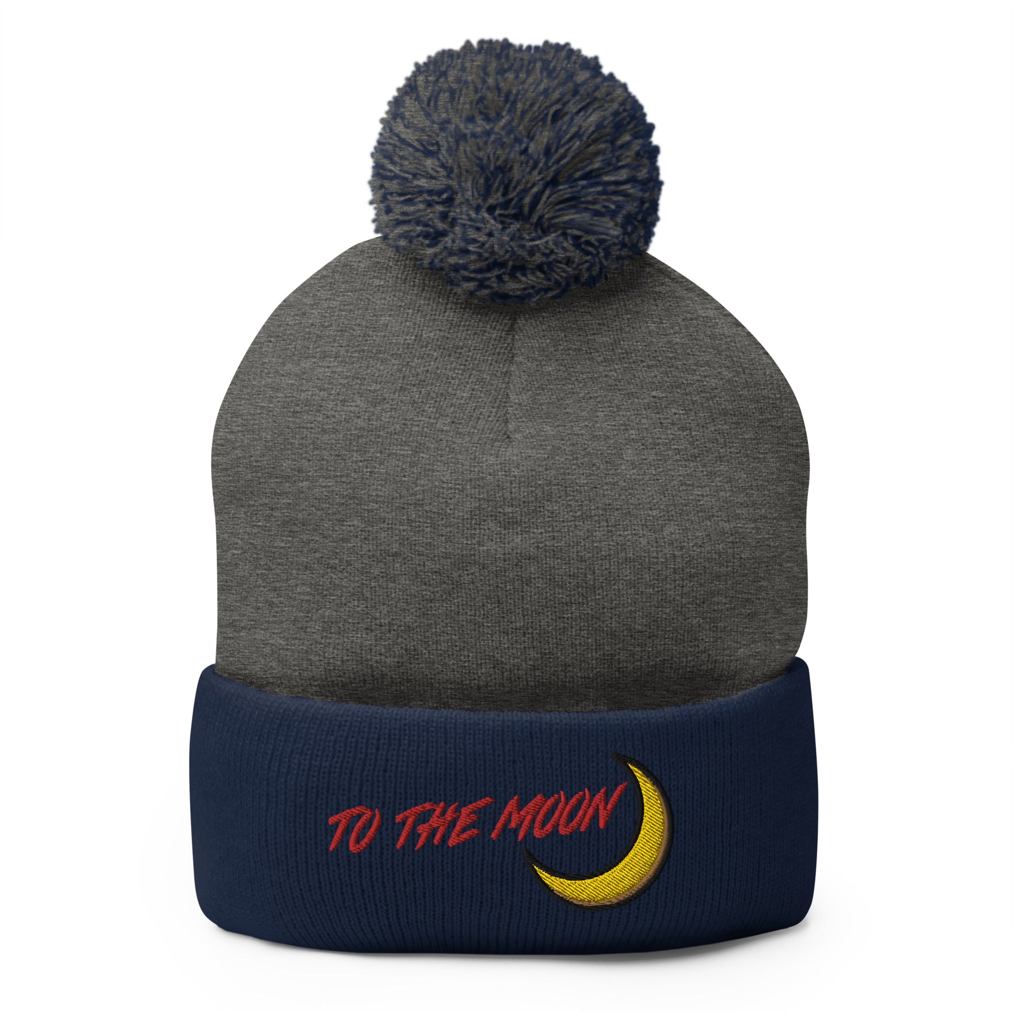 To The Moon Crypto Tokens Coins Meme Stocks Pom-Pom Beanie Cap