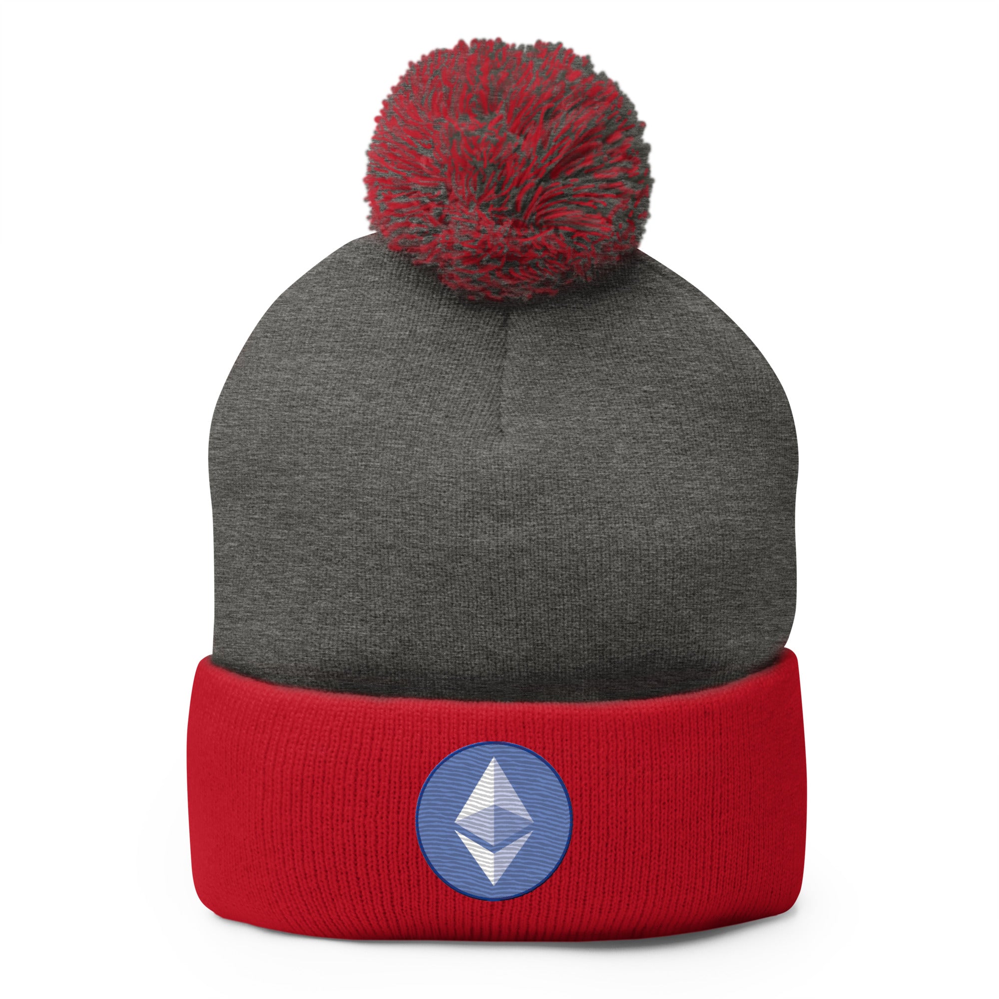 ETH Ethereum Round Logo Cryptocurrency Symbol Pom-Pom Beanie Cap