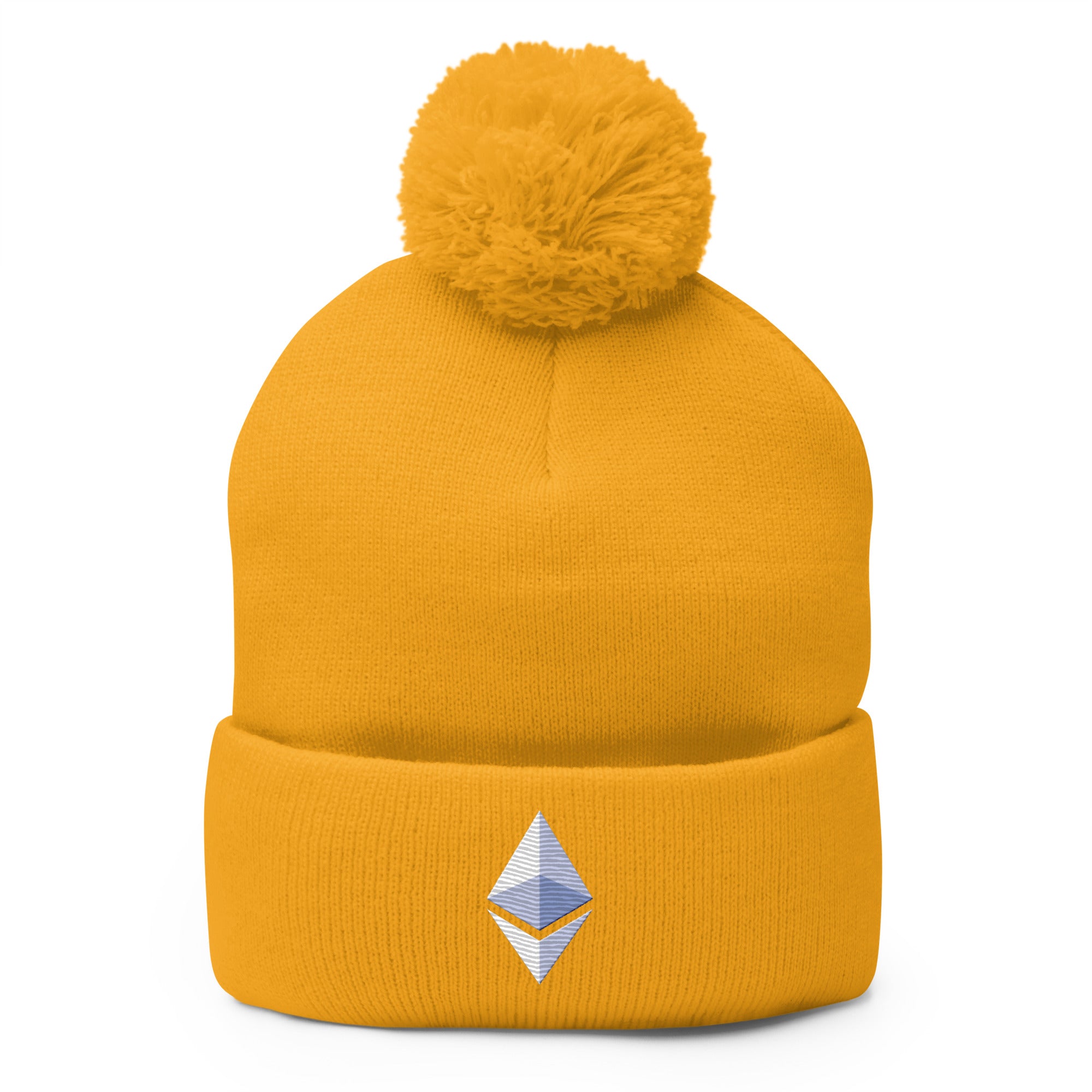 ETH Ethereum Cryptocurrency Symbol Pom-Pom Beanie Cap