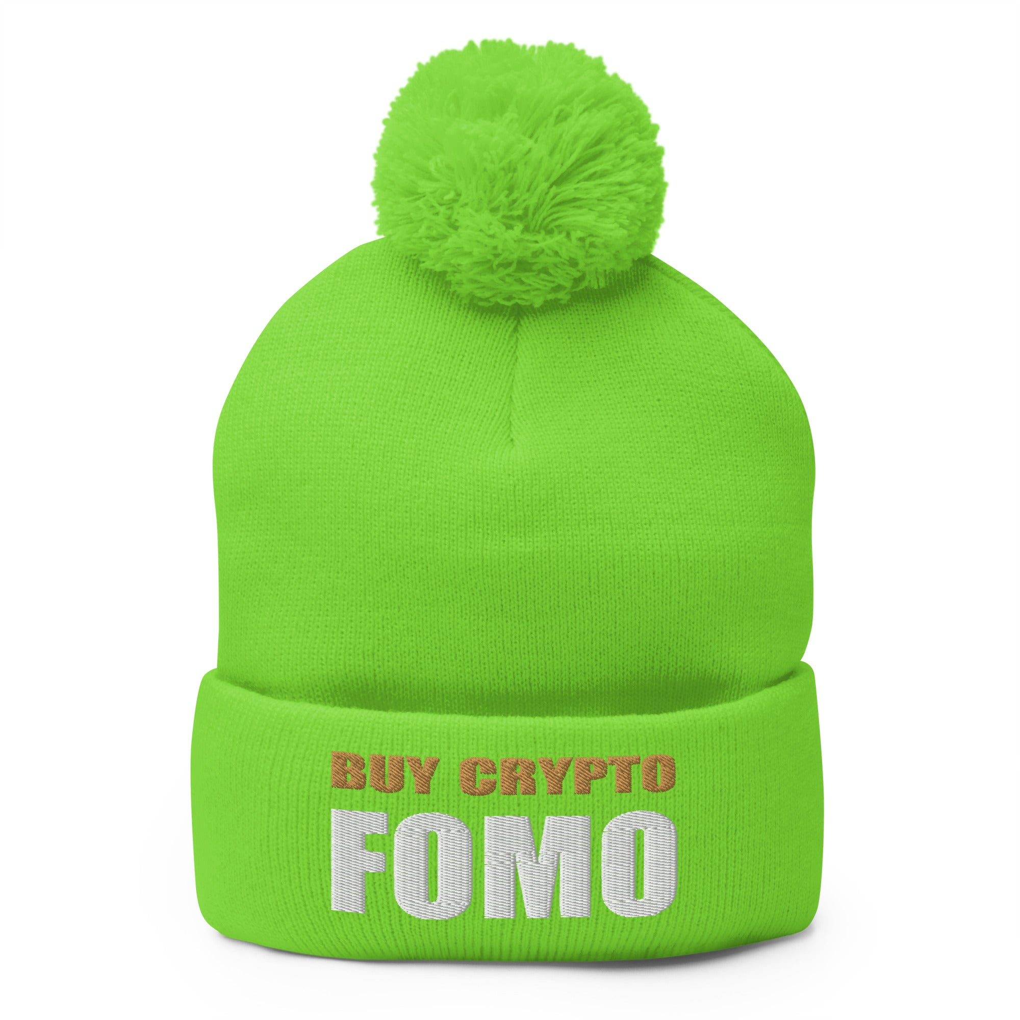 Buy Crypto Now and FOMO In Bitcoin Ethereum Pom-Pom Beanie Cap