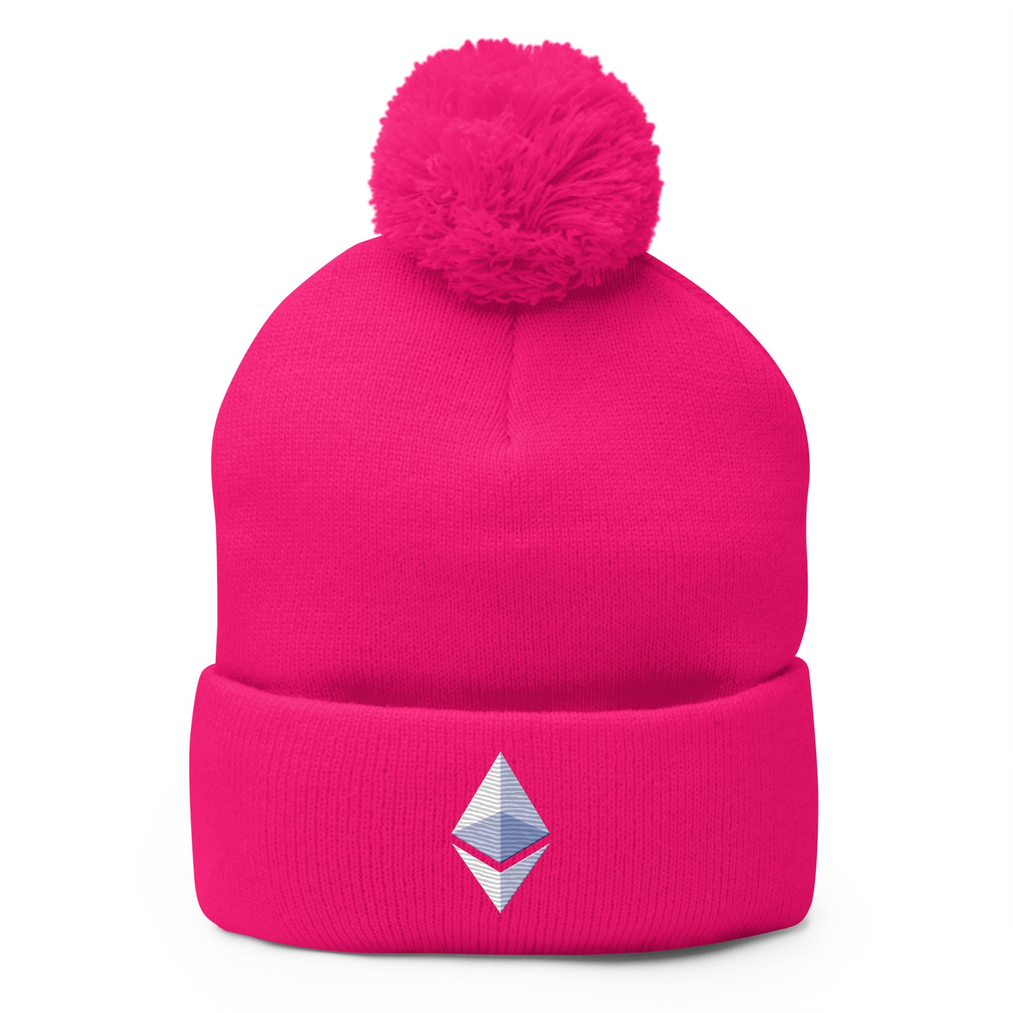 ETH Ethereum Cryptocurrency Symbol Pom-Pom Beanie Cap