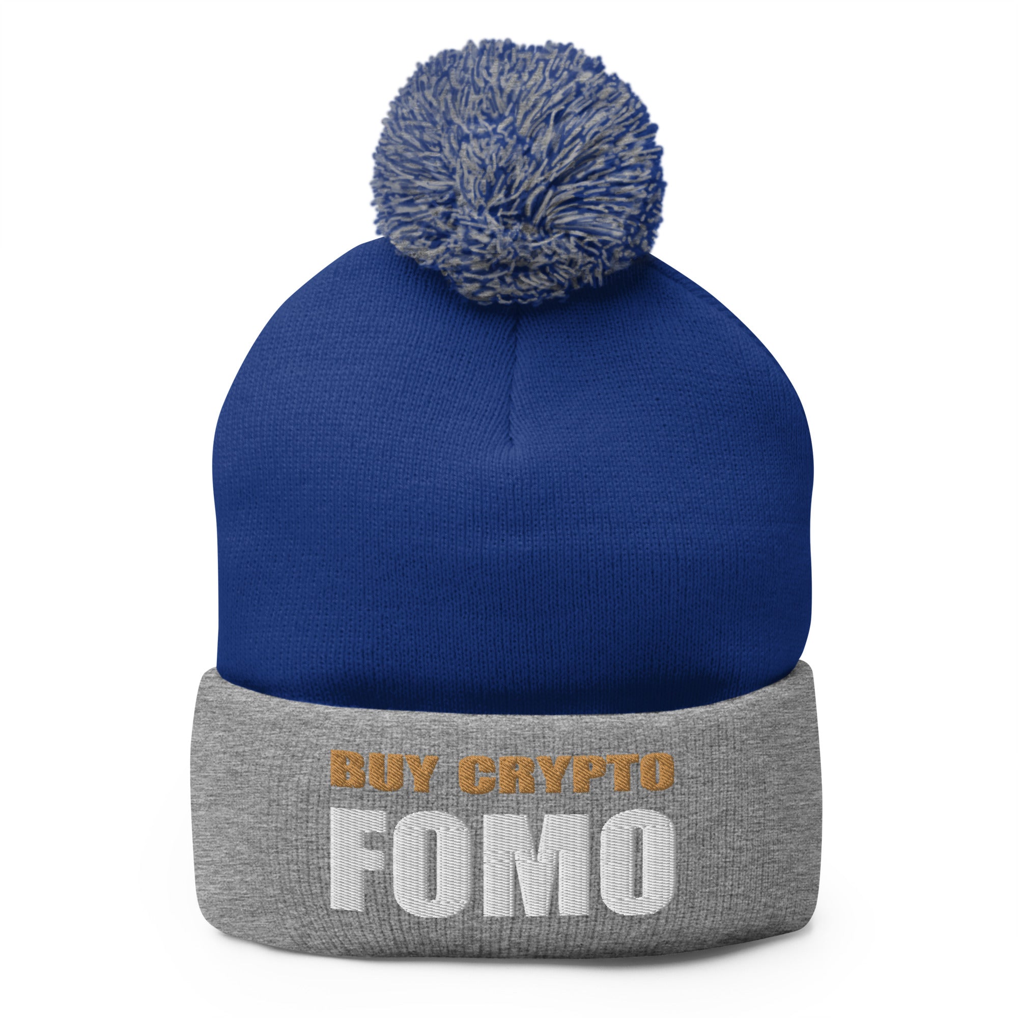 Buy Crypto Now and FOMO In Bitcoin Ethereum Pom-Pom Beanie Cap