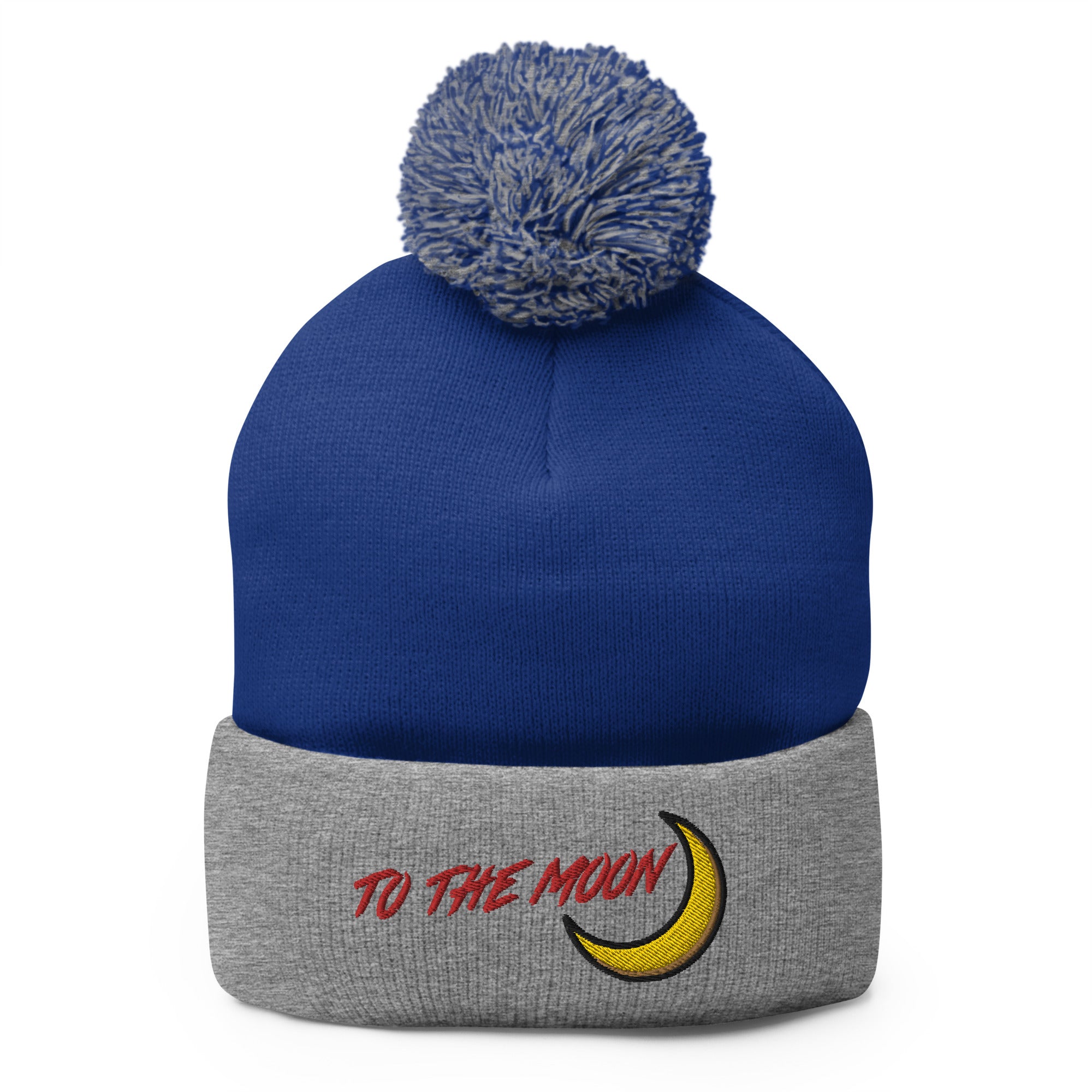 To The Moon Crypto Tokens Coins Meme Stocks Pom-Pom Beanie Cap