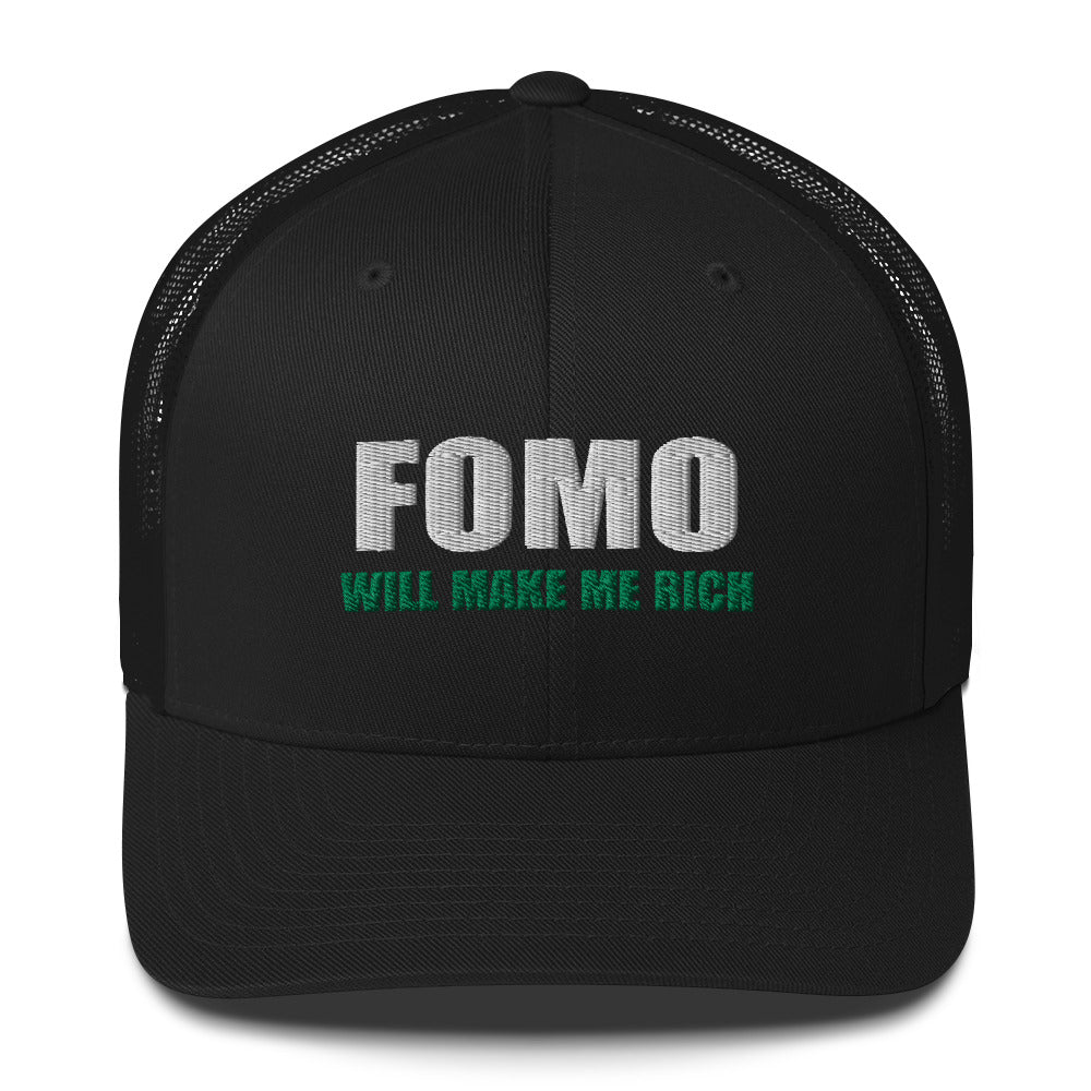 FOMO In Crypto Will Make Me Rich Bitcoin Bull Run Trucker Cap Snapback Hat