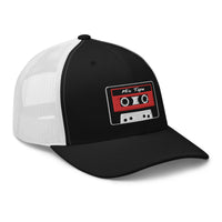 Charcoal/ Black trucker hat featuring 80's Style Retro Cassette Mix Tape Embroidered Retro embroidered artwork, product image 5