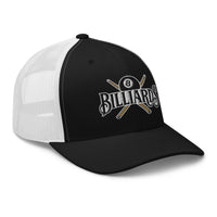 Charcoal/ Black trucker hat featuring Billiards 8 Ball embroidered artwork, product image 4